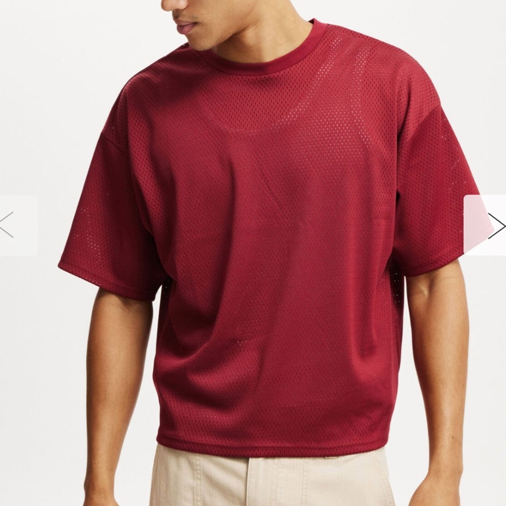 Cotton On Men's Short Sleeve Maroon Tee